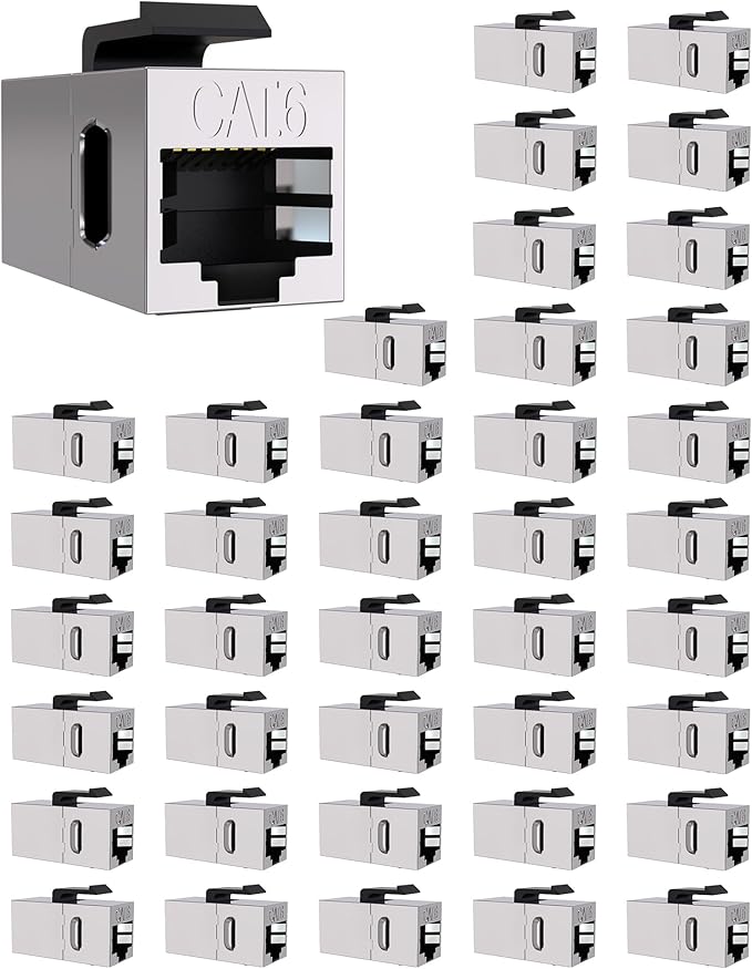 40 Pack Cat 6 Shielded Keystone Coupler, Cat6 Keystone Jacks Female to Female by VANDESAIL