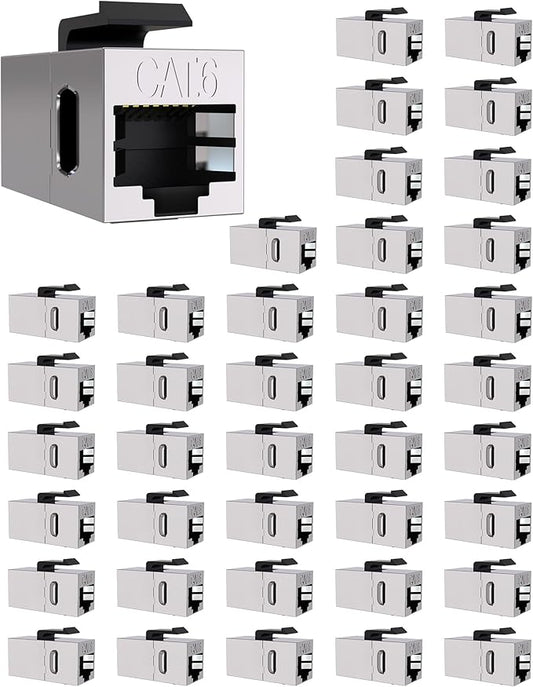 40 Pack Cat 6 Shielded Keystone Coupler, Cat6 Keystone Jacks Female to Female by VANDESAIL