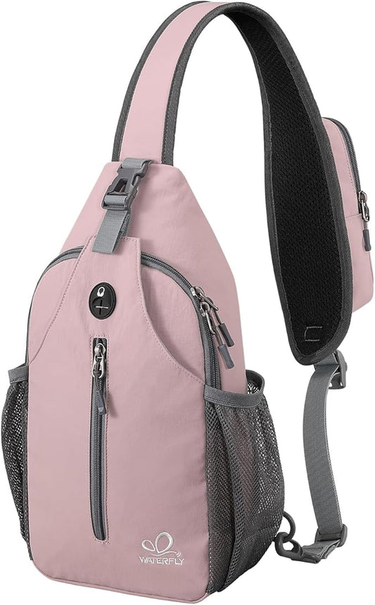 WATERFLY Crossbody Sling Backpack Sling Bag Travel Hiking Chest Bag Daypack by Waterfly