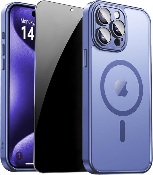 for iPhone 15 Pro Case with Privacy Screen Protector and Camera Protection by ZOZDOKG
