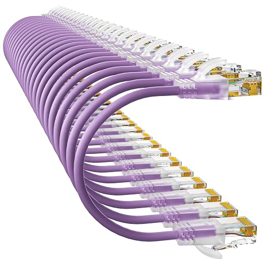 Cat6a Patch Cables 1ft Slim, Cat6 Ethernet Patch Cable Pure Copper, Flexible by 10Gsupxsel