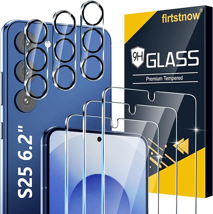 firtstnow 3 Pack for Samsung Galaxy S25 Screen Protector Tempered Glass + 3 by Unknown