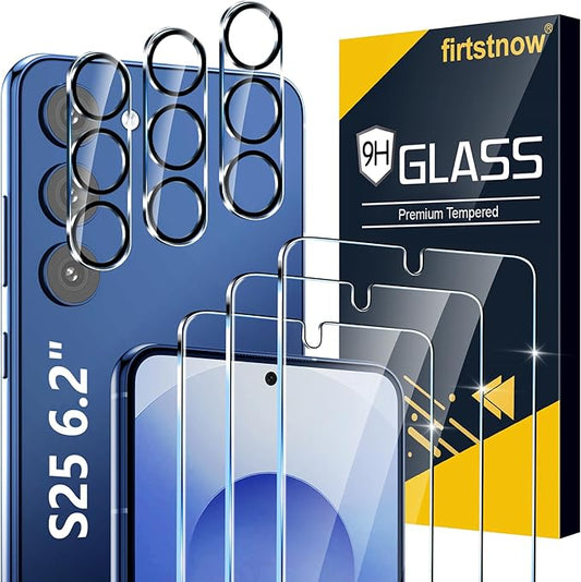 firtstnow 3 Pack for Samsung Galaxy S25 Screen Protector Tempered Glass + 3 by Unknown