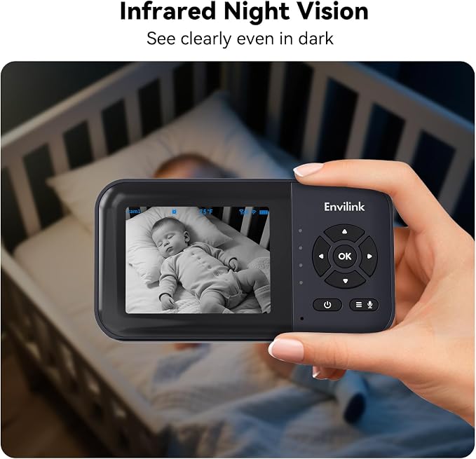 Video Baby Monitor with App, 2.8" Screen 14h Battery, Sound Detection, Night - Image 4