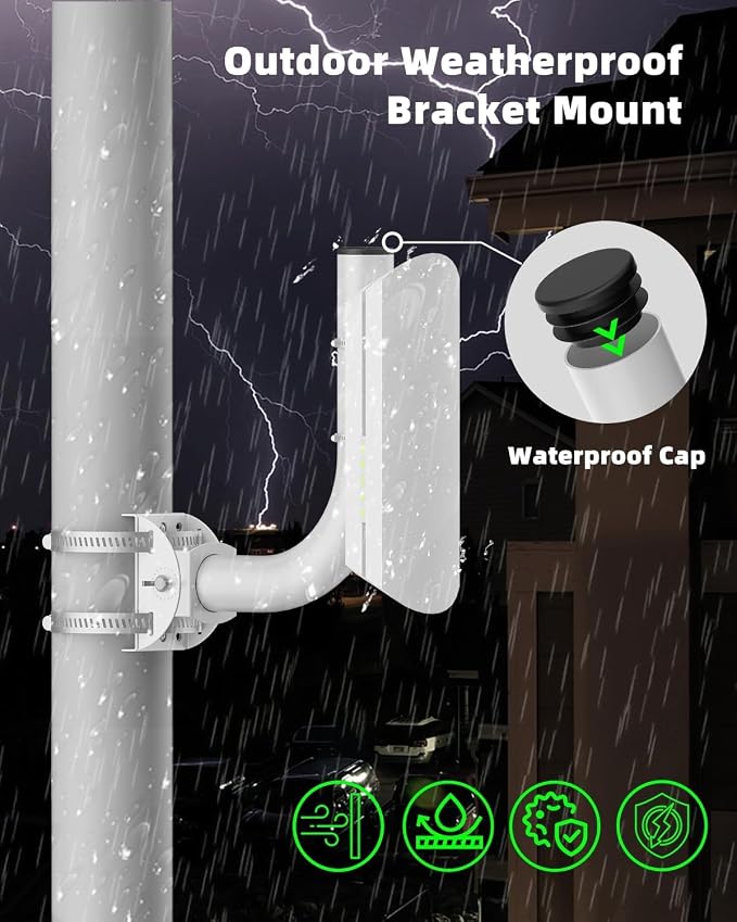 Universal Wireless Bridge Bracket Mount, 180° Adjustable Pole and Wall-Mounted - Image 6