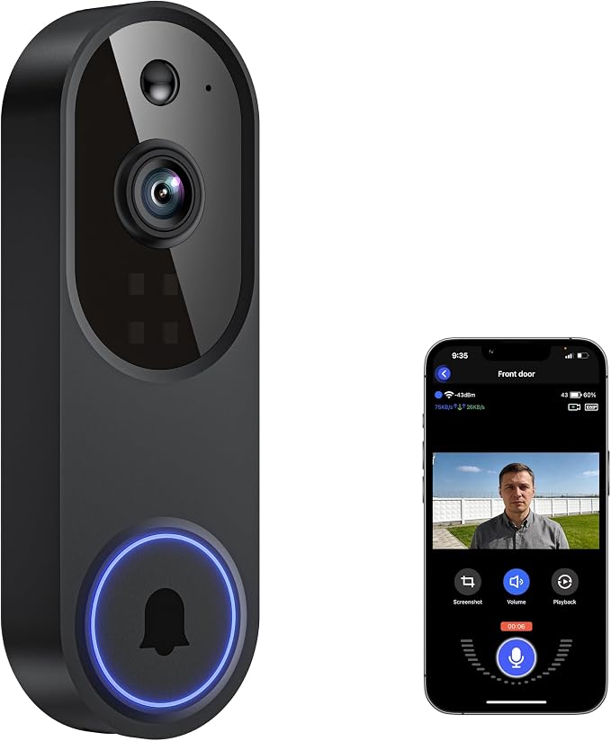 Guggre Doorbell Camera M52, Security Camera Outdoor/Indoor, 1080 HD by Guggre