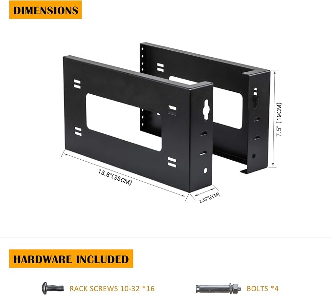 RIVECO 4U Open Frame Rack Wall Mount & Desktop Mount, No Assembly Required - Image 3