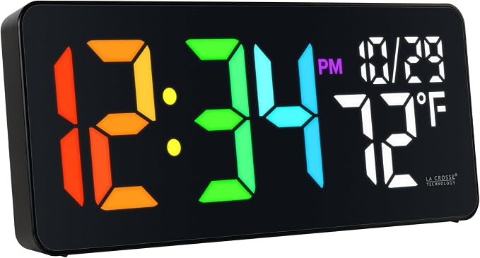 La Crosse Technology 513-1411 Color-Changing Digital LED Wall Clock - Image 5