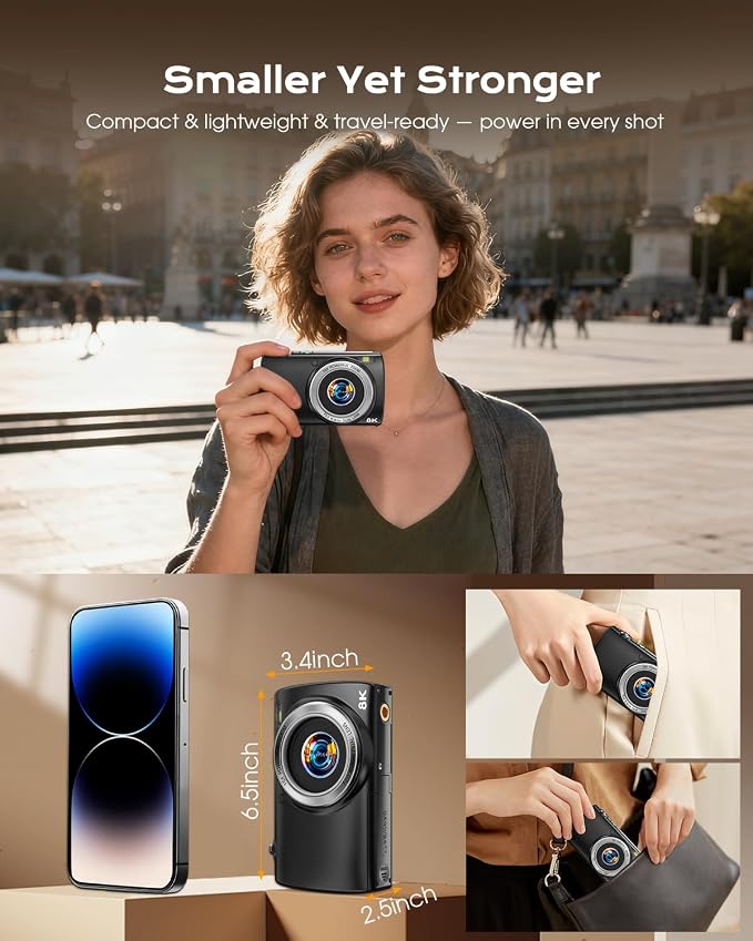 8K Digital Camera for Photography, 2026 Latest WiFi 88MP Vlogging Camera for - Image 7