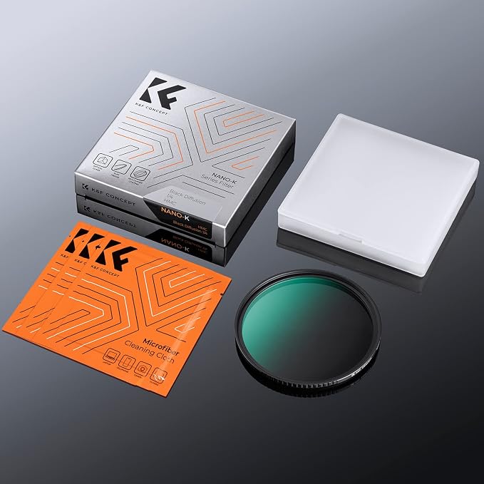 K&F CONCEPT 40.5mm Black Diffusion 1/4 Filter Mist Cinematic Effect Filter - Image 7