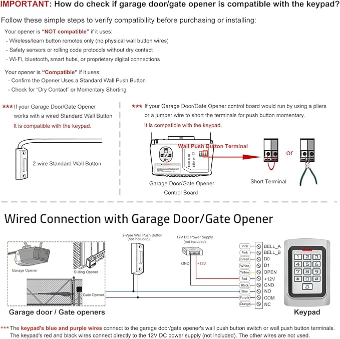 WiFi Access Control Keypad, 12V DC Wireless WiFi TUYA Door Keypad, PIN Code & - Image 3