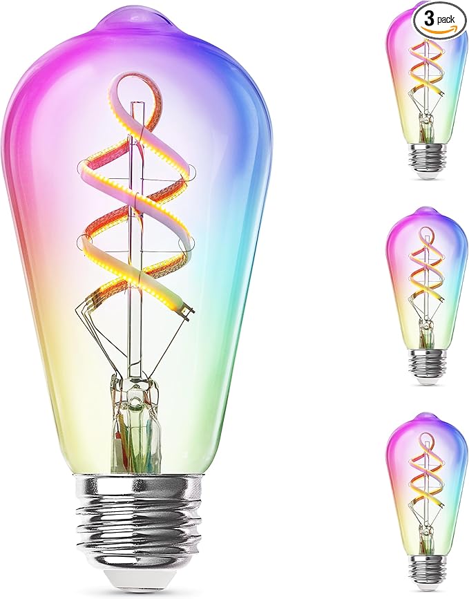 Feit Electric Smart ST21 Light Bulb, 60W Eq, Spiral Filament Edison Style. WiFi by FeitElectricCompany