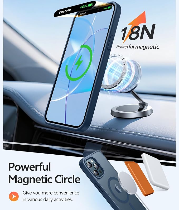 FNTCASE for iPhone 12 Pro Max Case: Translucent Matte Magnetic Phone Cover - Image 3