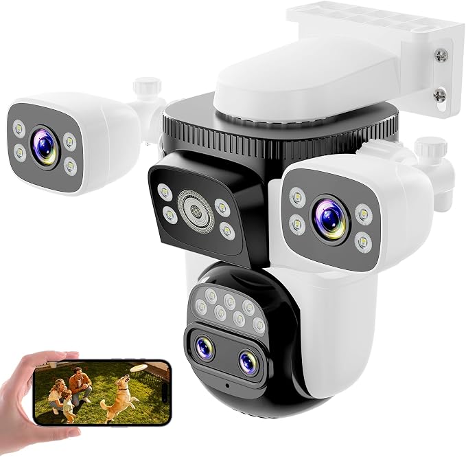 VSTARCAM 4-Lens Security Cameras Wireless Outdoor, 2K 360° PTZ Plug-in Outdoor by VSTARCAM