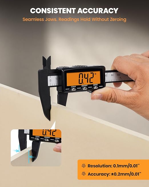 HARDELL Rechargeable Digital Caliper, Auto-Off Micrometer – Everyday Caliper - Image 4