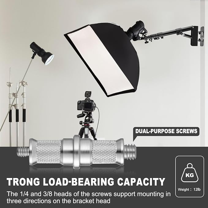 LOMTAP Ring Light Wall Mount Adjustable 45.7" Boom Arm Stand - Image 6