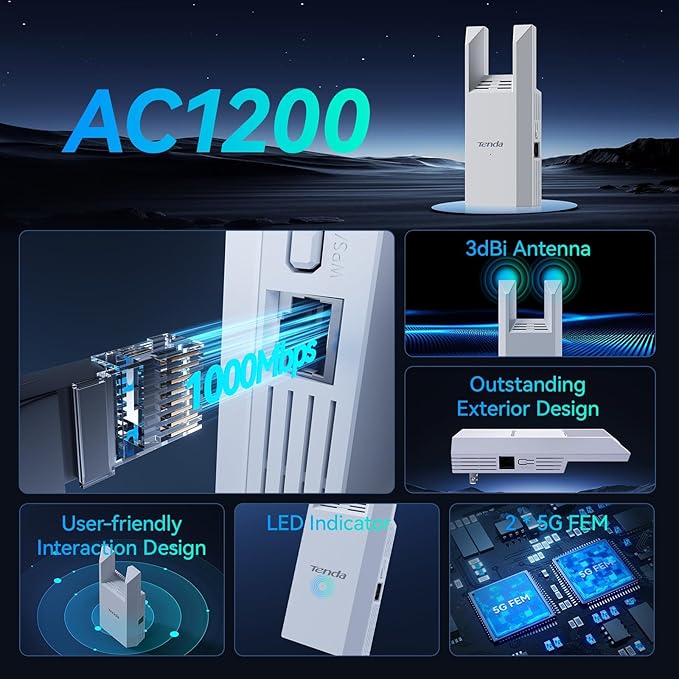 Tenda WiFi Range Extender AC1200 - Image 4