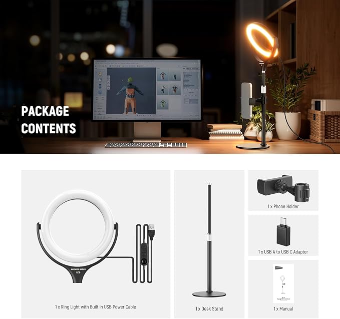 NEEWER Basics 7" Desk Ring Light - Image 7
