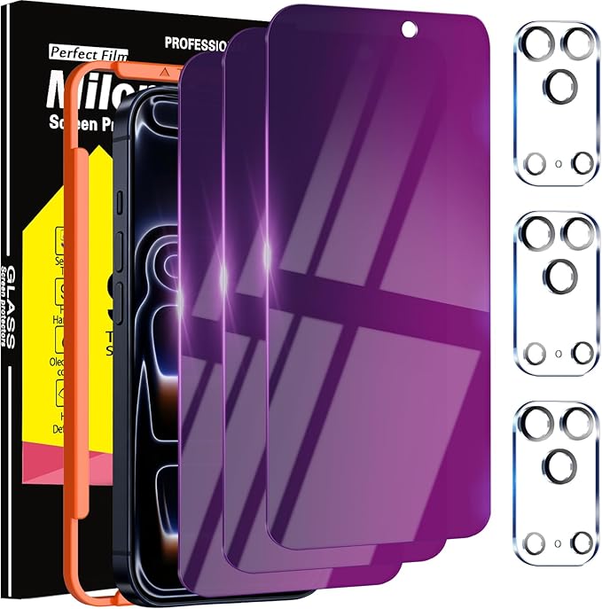 Milomdoi 3 Pack Gradient Colorful Privacy Screen Protector by Milomdoi