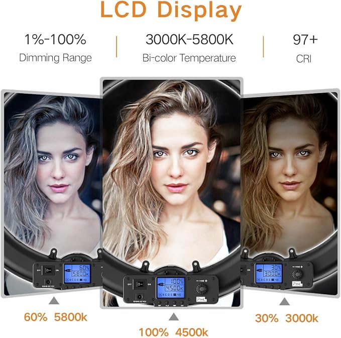 Pixel Ring Light, 55W 3000-5800K CRI≥97 Light Ring - Image 3