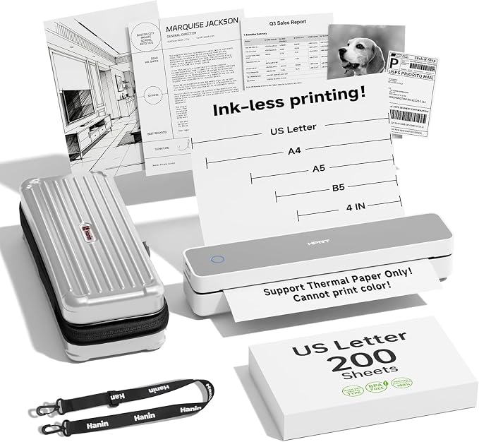 HPRT Portable Thermal Printer-Inkless Printer, Supports Thermal Paper&Labels by HPRT