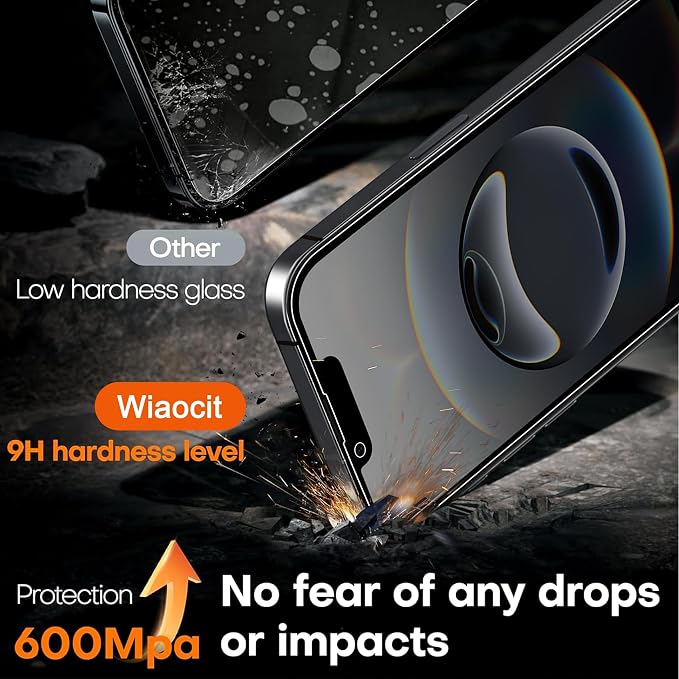 Wiaocit 3 Pack Tempered Glass Privacy Screen Protector - Image 4