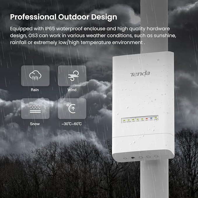Tenda Point to Point Wireless Bridge | 5KM+ PtP Outdoor CPE | 5.8GHz 867Mbps - Image 4
