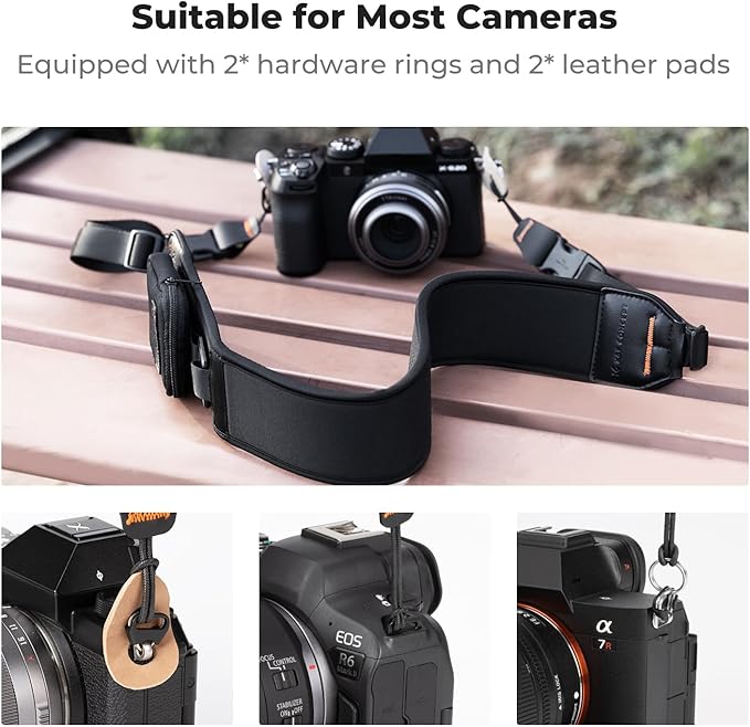 K&F CONCEPT Camera Neck Strap for Photographers, Soft Neoprene Adjustable - Image 3