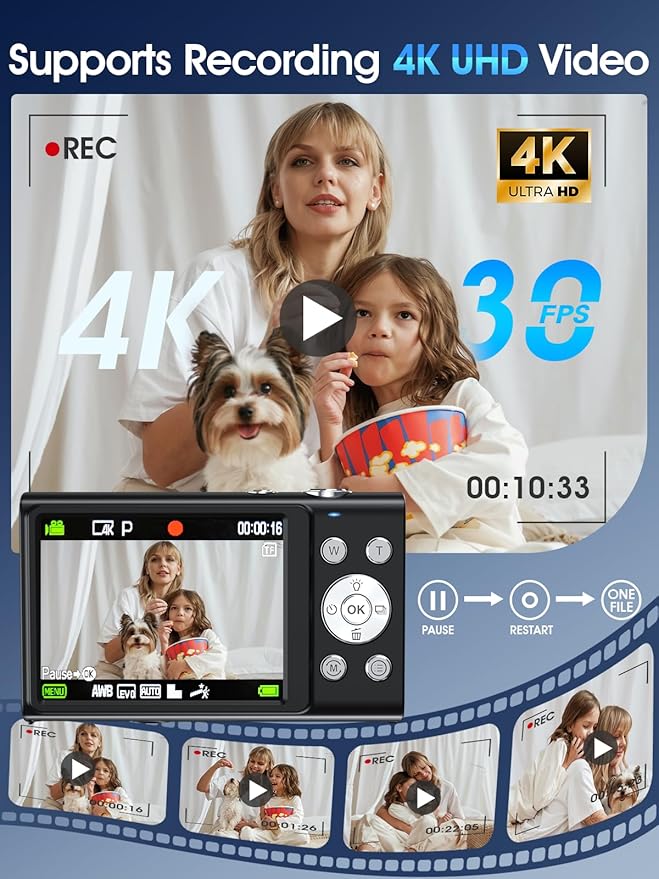 Digital Camera, Autofocus 4K Vlogging Camera - Image 3