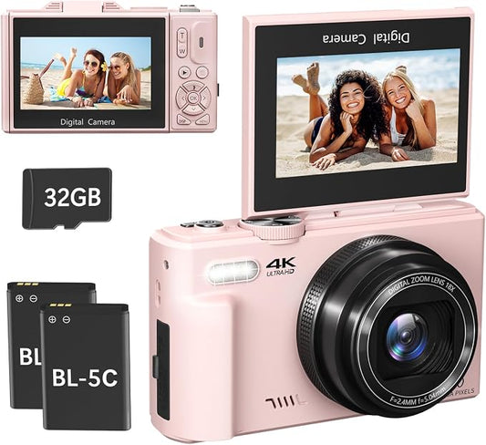 4K Digital Camera for Photography, 64MP Compact Vlogging Camera by MAENLANS