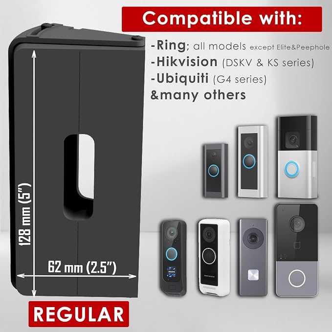 No Drill Adjustable 25 to 55 Degree Doorbell Angle Mount - Image 3