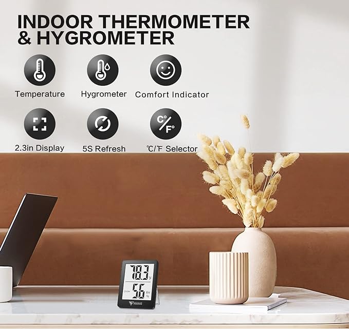 DOQAUS Digital Hygrometer Indoor Thermometer Humidity Meter Room Thermometer - Image 2