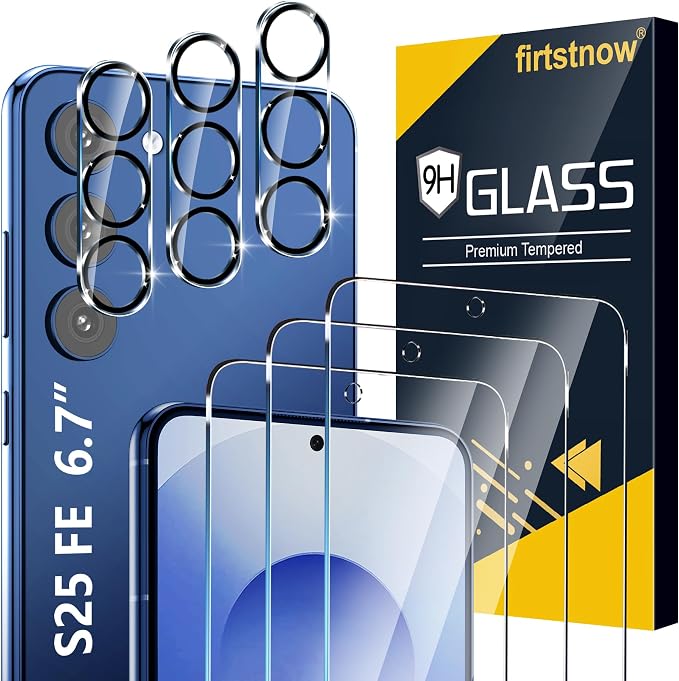 firtstnow 3 Pack for Samsung Galaxy S25 FE Screen Protector Tempered Glass + 3 by Unknown
