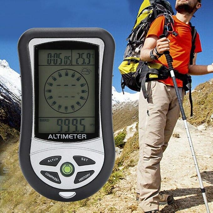 Multi Function Altimeter, 8 in 1 Digital Compass, Thermometer, Hiking Safety - Image 3