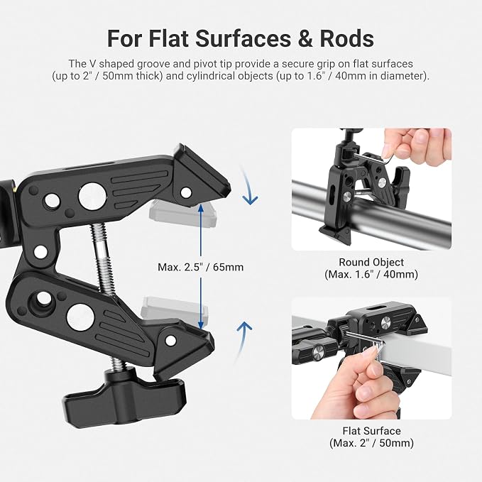 NEEWER Basics Magic Arm Table Stand, 55 cm Microphone Arm Overhead Mobile Phone - Image 4