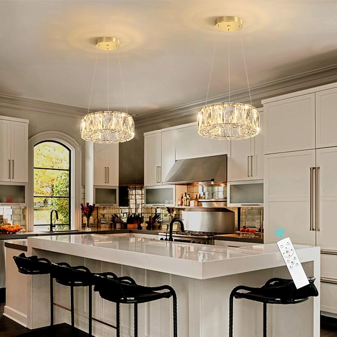 HAIXIANG Modern Crystal Chandelier Dimmable LED 8 Inch Ring Pendant Lights - Image 5
