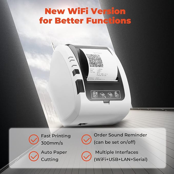 MUNBYN WiFi Thermal Receipt Printer - Image 2