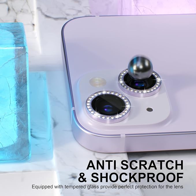 Choiche Compatible for iPhone 14 /iPhone 14 Plus Camera Lens Protector Bling - Image 3