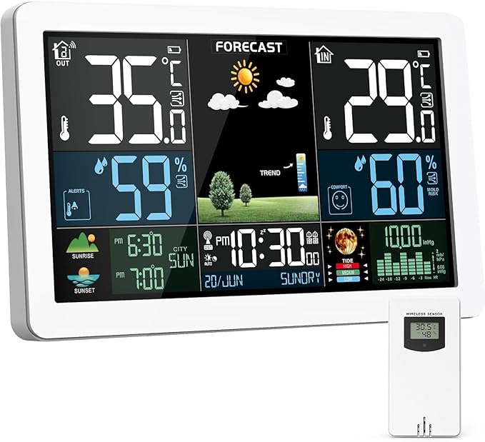 Weather Station Wireless Indoor Outdoor, Thermometer Wireless by Brataste