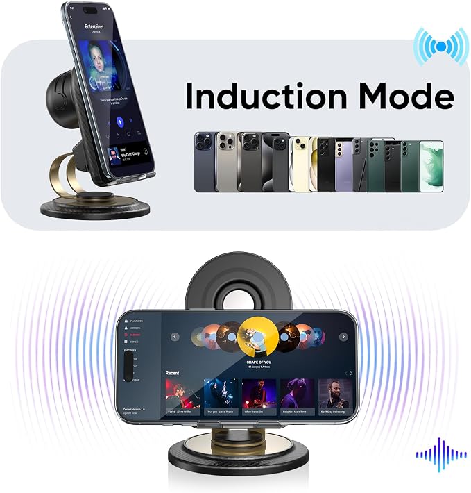 Wireless Induction Speaker, 4-in-1 Cell Phone Stand - Image 4