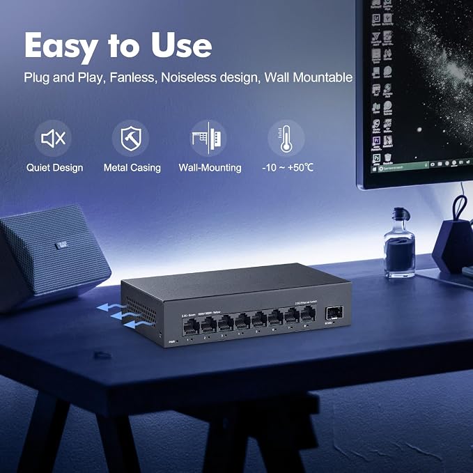 8 Port 2.5G Switch, 8 x 2.5GBASE-T Ports - Image 4