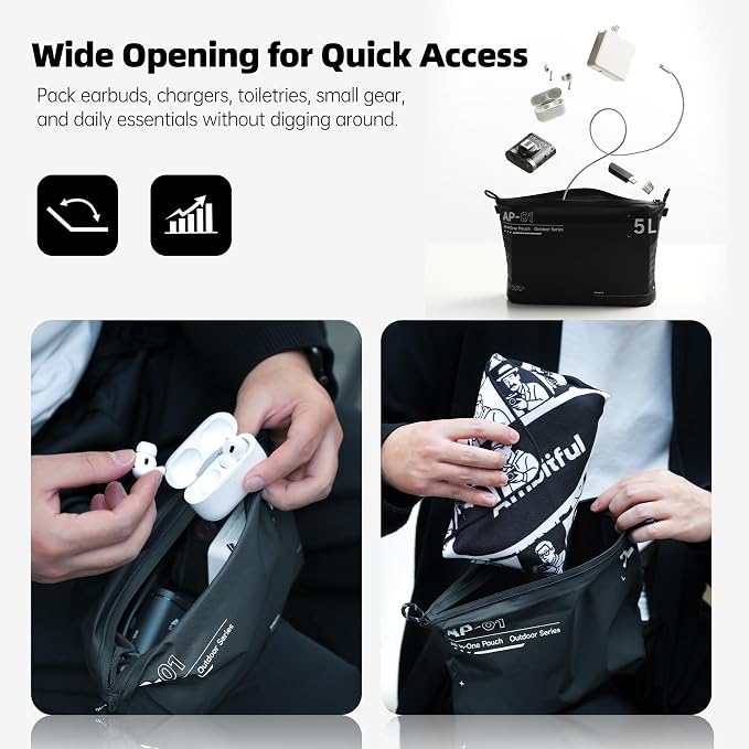 AMBITFUL AP-01 Water-Resistant Organizer Pouch, Ultra-Light Travel Storage Bag - Image 3