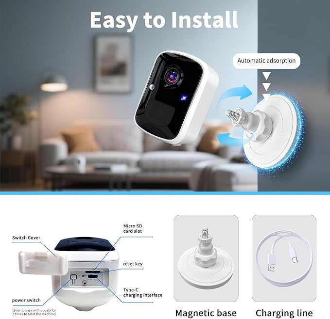 Goalake 2026 Upgraded Wireless Security Camera 5MP 2.5K, Battery Powered - Image 7