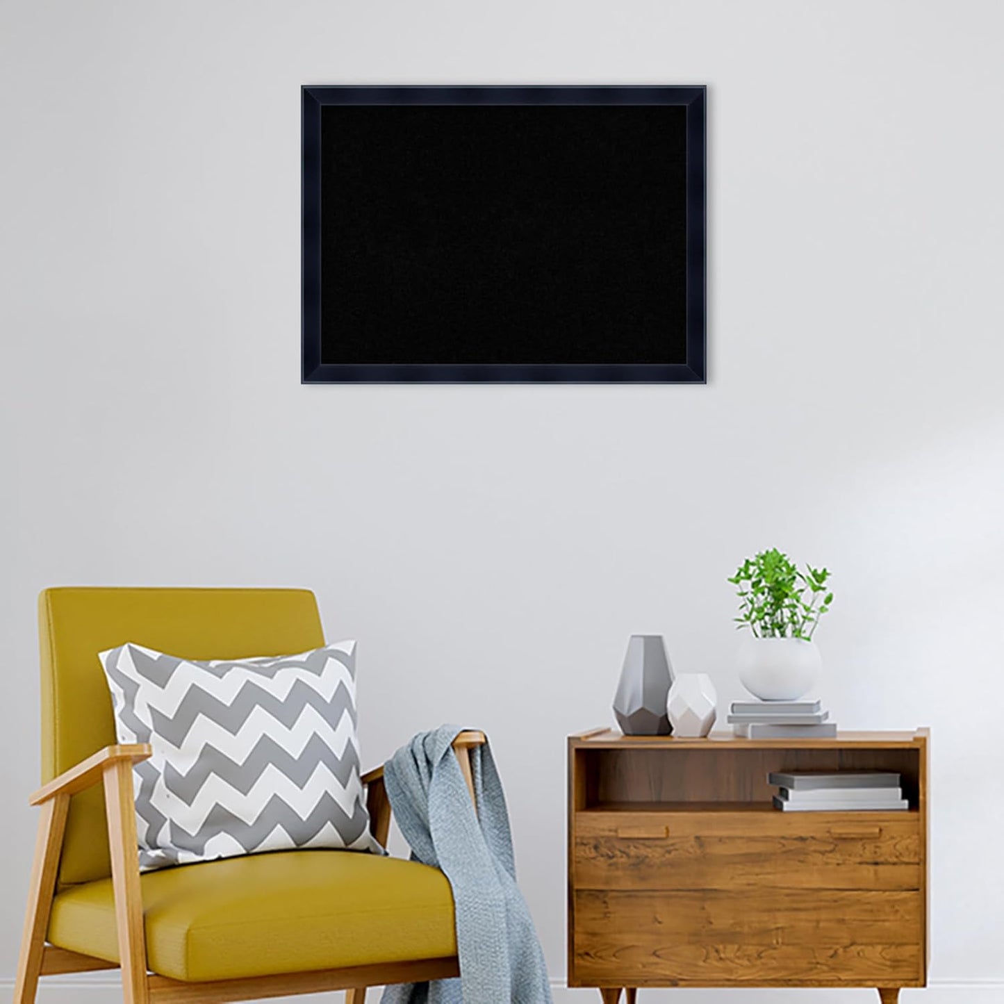Amanti Art Black Cork Board for Wall, 22x30 Vision Board with Black Wood Frame, Medium Corkboard Office Decor for Home Organization, Modern Corkboard Pinboard to Display Items for Home Organization