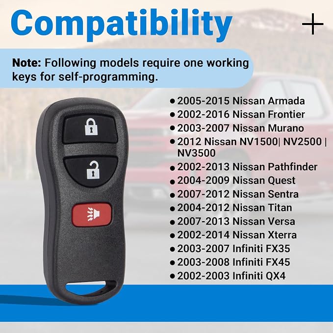 Key Fob Keyless Entry Remote Compatible - Image 2