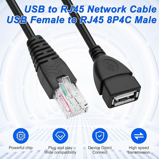 MEIRIYFA USB Female to RJ45 Cable USB to RJ45 Ethernet 8P4C Adapter Network - Image 5