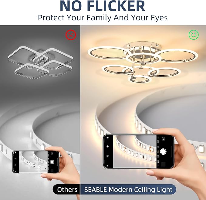 7-Ring Modern LED Flush Mount Ceiling Light - Image 5
