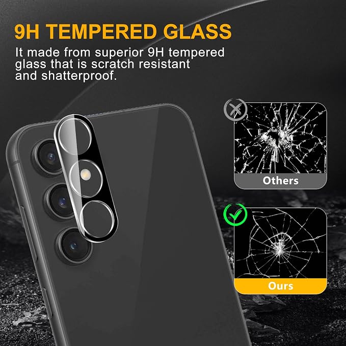 3 Pack Camera Lens Protector for Samsung Galaxy S23 Fe, Tempered Glass - Image 7