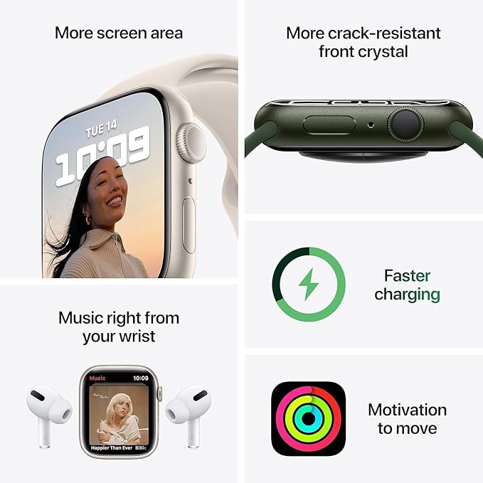 Apple Watch Series 7 Starlight Aluminum Case - Image 4