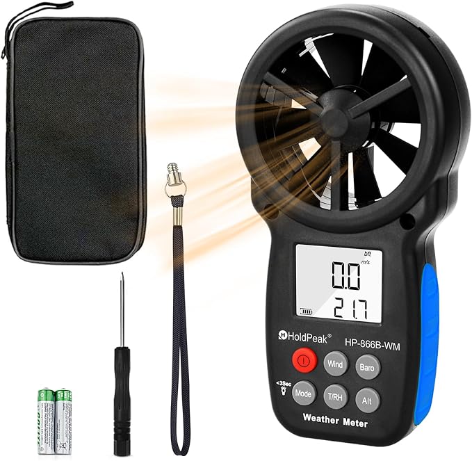 HoldPeak Handheld Anemometer Barometer, Weather Meter by HHOLDPEAK